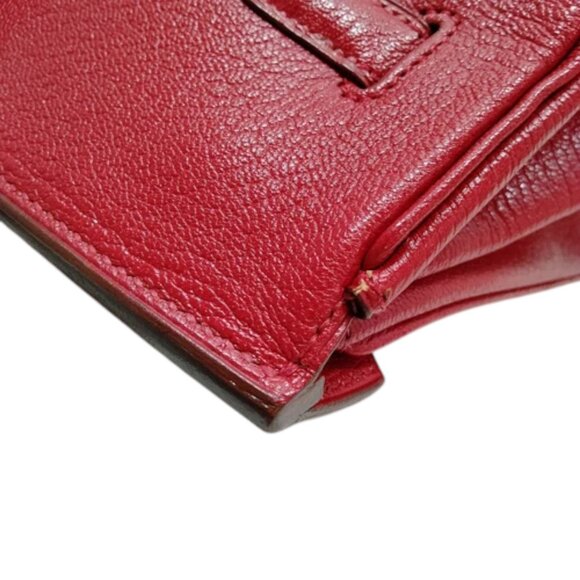 7806998BJ (X6) Hermes Hand Bag Birkin Red Leather - Picture 6 of 14